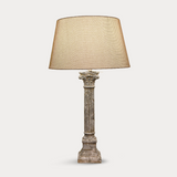 Distressed Column Table Lamp