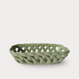 Sage Green Ceramic Basket Hand Finished