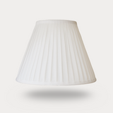 White Sateen Pleated Lamp Shade - 30cm