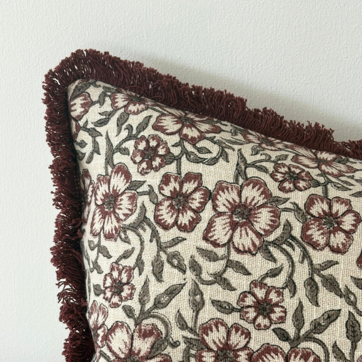 Burgundy Floral Cushion Cover 50x30